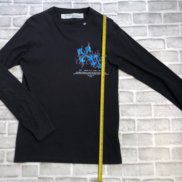 Off-White Black Long Sleeve Fence Arrow T-Shirt Men’s Size Small 100% Authentic - Picture 6 of 10